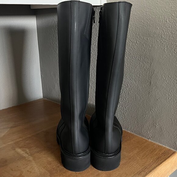 GRENSON Women's Nessa rubberized black leather boots NEW Size 10 - Picture 6 of 11